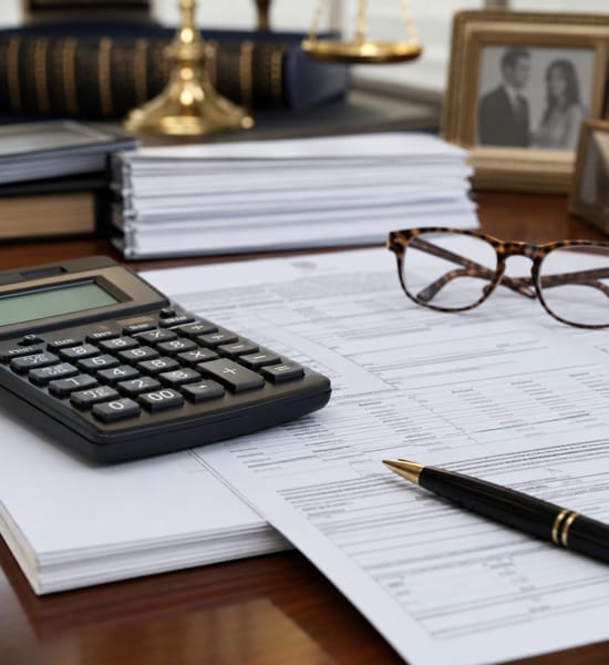 Calculadora y documentos económicos para determinar la cuantía de la pensión alimenticia entre cónyuges