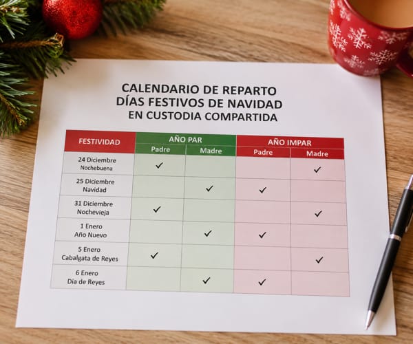 Guarda compartida en Navidad